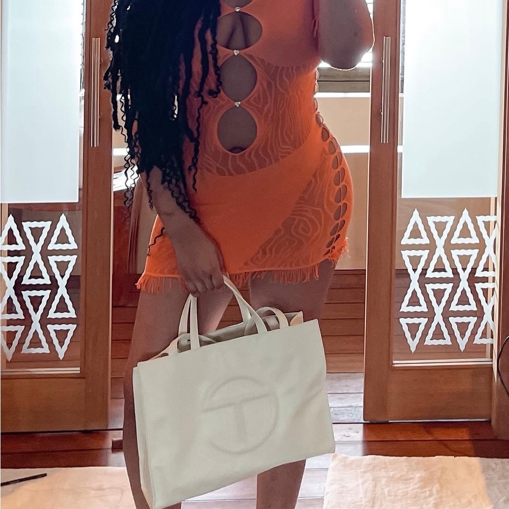 POSTER GIRL MIRANDA DRESS in TANGERINE